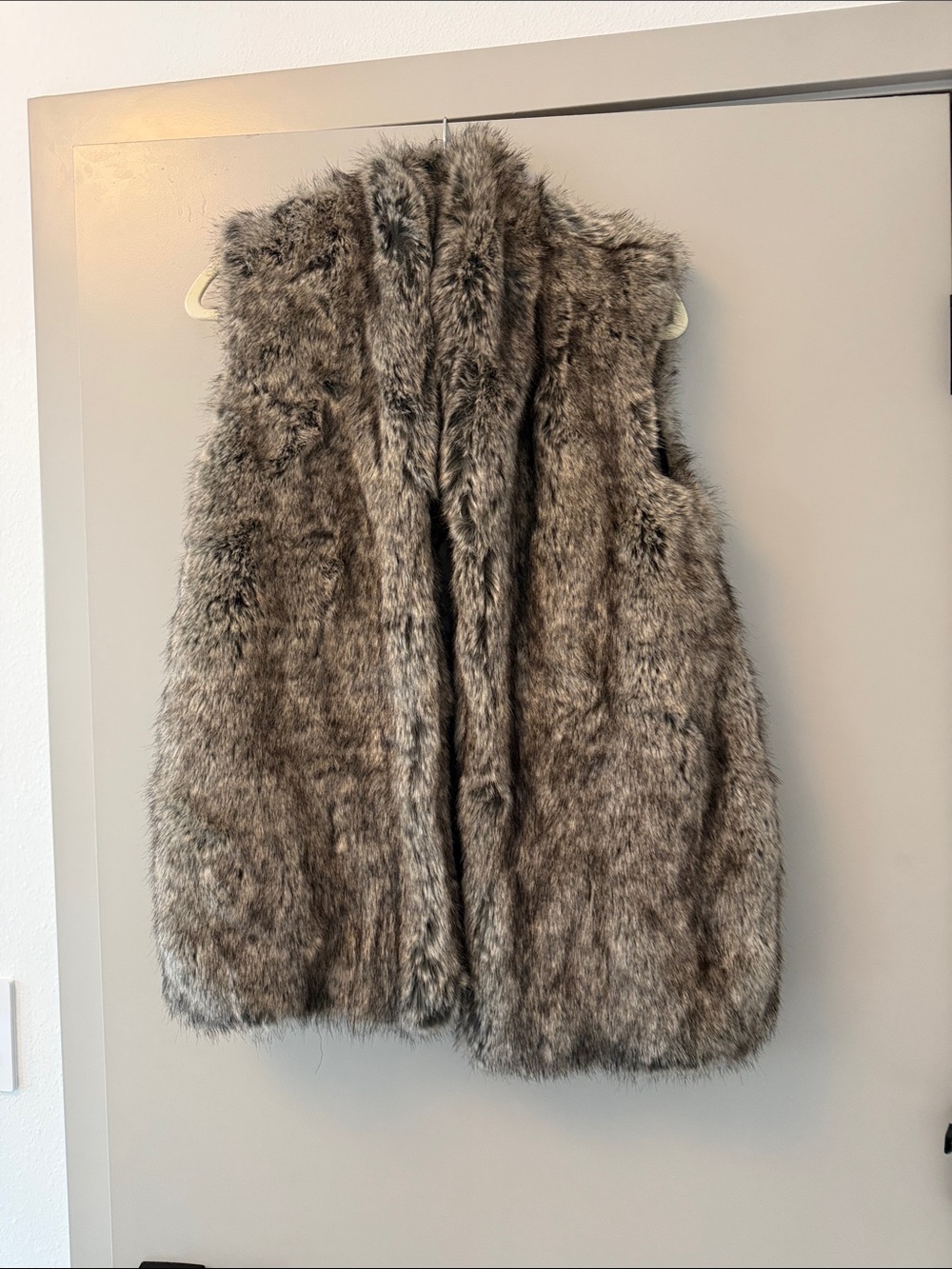 French Connection Faux Fur Vest - Women's Gray Fur Vest
